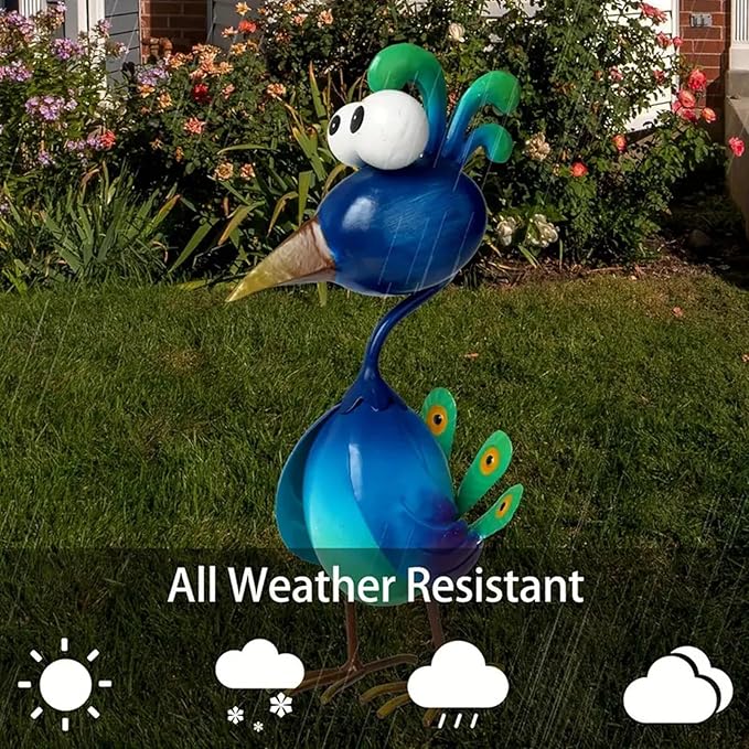 Artistic Flamingoes Peacocks Chicken Statue for Garden Outdoor Decoration Handcrafted Iron Sculpture Rusts Flamingoes Peacocks Chicken Yard Art