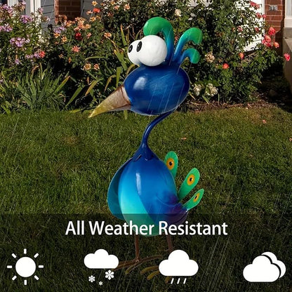 Artistic Flamingoes Peacocks Chicken Statue for Garden Outdoor Decoration Handcrafted Iron Sculpture Rusts Flamingoes Peacocks Chicken Yard Art