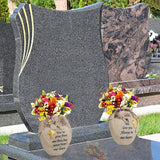 Angel and Cross Cemetery Cemetery Memorial Vase, Cemetery Flower Grave,2-Piece Angel Cemetery vase with Iron Spikes,Garden Decoration， Memorial Gift for Lost Love (3 Granite)
