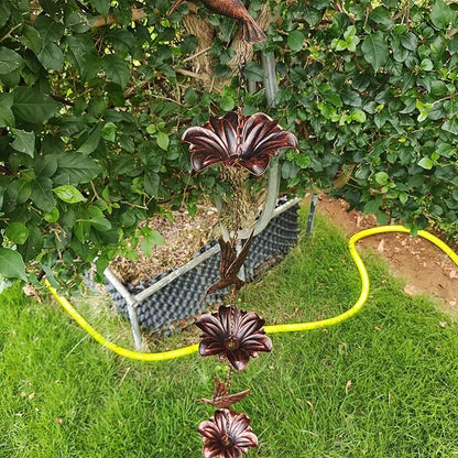 HOUYANG 8.5FT Hummingbird Rain Chain,Rain Chains for Outside,Rainwater Catcher Chains, Outdoor Garden Yard Decor