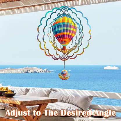 Hanging Decor Outdoor,Outdoor Garden Decor,Wind Spinners Outdoor Colorful Hot Air Balloon Hanging Decor,Ornaments Kinetic Yard Art, Valentine Gifts for Women,Family,Friends