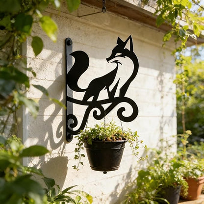 Looking Back at The Fox Iron Plant Hangers Hooks for Outdoor -10inch Hanging Plants Flower Fern Pots Lantern Bird Feeder Wind Chimes for Porch Garden Farmhouse