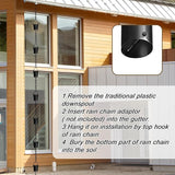 Invech 12.5FT Adjustable Rain Chains for Gutters, Outside Rain Chains with 12 Cups, Bucket Shape Rain Catcher Chain for Eaves Drainage, Replacement for Downpout
