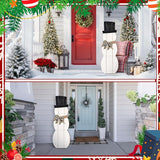 Winter Snowman Porch Sign Wooden Porch Decor Winter Christmas Nutcracker Snowman Front Door Welcome Standing Sign for Xmas Farmhouse Outdoor Yard Wall Hanging Decorations(42 Inch,Cute)