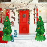 2 Pcs Christmas Tree 3D Windsock Applique Christmas Tree Windsock 36 Inch Indoor Outdoor Hanging Winter Polyester Wind Sock Xmas Party Gift Decorations for Garden Porch Yard Patio Lawn