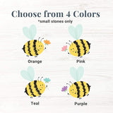 Let's Make Memories Personalized Reasons to Bee Happy Teal Flower Design Garden Stone - Small Bee Garden Decor - 6" Diameter