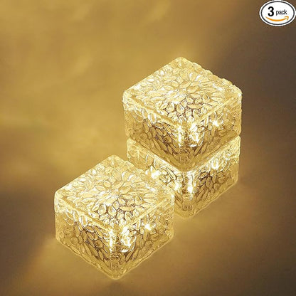 MLKNK Solar Brick Lights-Outdoor Solar Lights for Yard-Solar Brick Landscape Path Light 3 Pack LED Light Brick Garden Decor for Pathway Patio Walkway Backyard Decoration