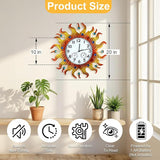 20 Inch Large Outdoor Clock with Thermometer and Hygrometer Combo, Silent Non-Ticking Sun Outdoor Wall Clock, Outdoor Clocks Waterproof for Patio, Garden, Kitchen, Living Room