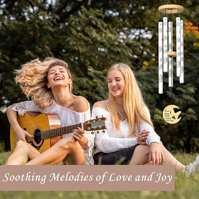 Bestie Gifts for Women, Best Friend Birthday Gifts, 32" Butterfly Daisy Modern Wind Chimes, Unique Friendship Gift for Birthday, Bestie Gift Ideas for Bestfriend BFF (for Bestie)