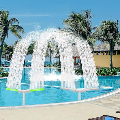 2-Pack Pool Fountain - Dual Spray Water Fountains for Above and In-Ground Pools, Adjustable Fluorescent Dual Spray Waterfall Sprinkler Cooler for Pool, High-Pressure Pool Spray Fountain.
