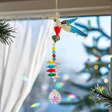 H&D HYALINE & DORA Sparkling Rhinestones Hummingbird Sun Catcher with Crystal Hanging Ornament Rainbow Prisms for Windows Home Garden Party Decor