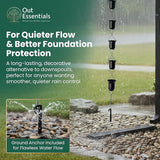 Copper Rain Chain 9 FT, 11 FT Installed with Anchor Stake and Gutter Adapter, Durable Heavy Duty Rain Chains for Gutters for Heavy Rain, Rust Resistant, Outdoor Decor for Homeowners
