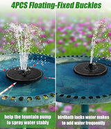 SZMP Solar Water Fountain Upgraded 100% Glass Panel, 3.5W Solar Powered Fountain Built-in 2000 Battery with 7 Nozzle & 4 Fixer, Solar Fountain Pump for Bird Baths, Fish Tank, Outdoor (Colorful)