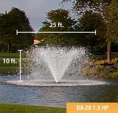 Scott Aerator DA-20 Display Pond Aerator – 1-1/2 Horse Power 230V 200ft Cord | Aerating Pond Fountain | Pond Aerator Pump for Small Ponds | Pond Aeration System | Made in USA