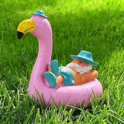 Teaeeno Pink Flamingo Figurines, Resin Bird Sculpture, Mini Flamingo Ornaments for Coastal Home Wedding Decor, Housewarming Flamingo Gifts for Lady, Tropical Holiday Decor on Desk