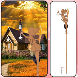 Solar Garden Statue Outdoor Decor, Art Fairy Star Figurine Light Stake, Garden Decoration Ornament for Patio Lawn Yard Pathway, Housewarming & Unique Gift for Gardening Mom Grandma