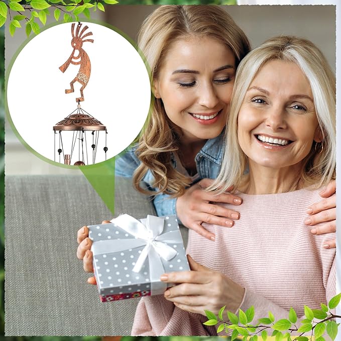 Kokopelli Wind Chimes Outdoor Decoration for Women Men Mom Wife Grandma Birthday Gifts Memorial Metal Kokopelli Wind Chimes for Outside Indoors, Patio, Home, Porch, Yard Decor, Garden Decor