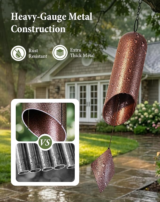 Cesun Wind Chimes for Outside Deep Tone, Heavy Duty Wind Bell Deep Resonance Serenity Bell Outdoor Clearance, Relaxing Sound Helps You Find The Peace of Your Mind, 24 Inch
