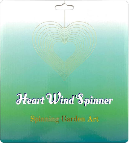 Wind Spinner Metal Garden Spinners Outdoor Garden Art for Backyard Outdoor Hanging Decor and Spinners for Yard and Garden Ornaments 3D Shape (Silver Heart)
