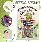 Memorial Day Garden Flag 12x18 Inch, Always Remember Our Heroes Double Sided Patriotic Flag for Yard Outdoor Decoration