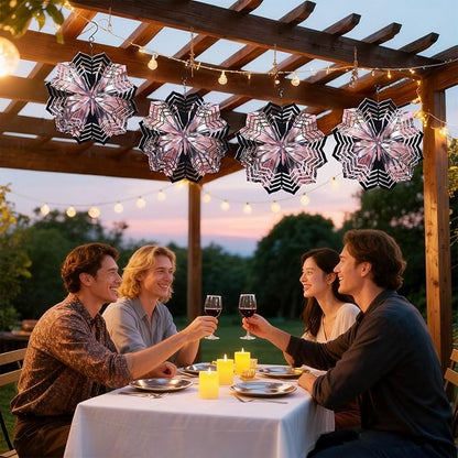 8 Inch Sublimation Wind Spinner, 3D Aluminum Metal Wind Spinner with Hook, Indoor Yard Garden Hanging Decoration, Weather Resistant Rotating Spiral Ornament, Shiny Pink Butterfly