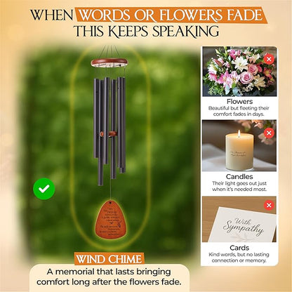 32 Inch Memorial Wind Chimes Outdoor, Wind Chimes for Loss of Loved One, Memorial Gifts for Loss of Mom, Sympathy Gifts for Mother, Father, Brother, Sister