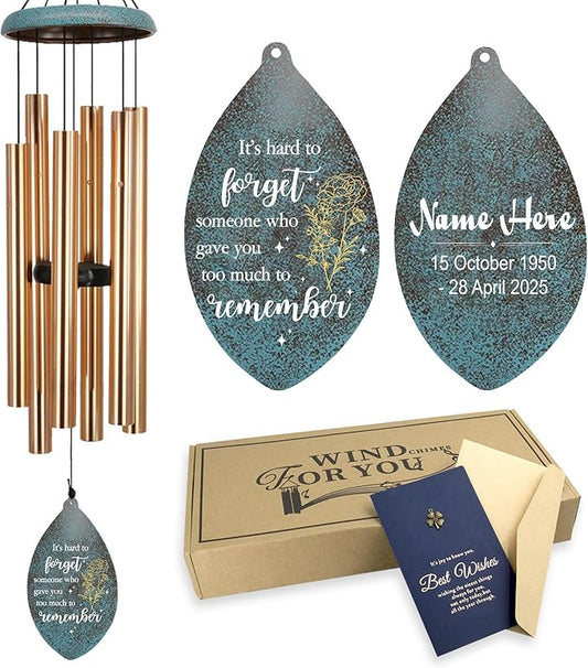 ASTARIN Personalized Wind Chimes Memorial, Customized Sympathy Gifts Wind Chime, 35inch Commemorative Wind Chime Deep Tone for Loss of Loved Daddy/Mom/Son for Condolences/Funeral, Produced in USA