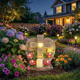 ZQQLITE Solar Lights for Cemetery Memorial Cross Statue with LED Lights & Roses Gift for Loss of Loved One, Garden Grave Markers Decor