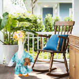 Shyyween Lady Porch Goose Outfit for 23'' Cement Plastic Lawn Goose Statue Clothes Bathrobe Bear Curlers for Outdoor Garden Yard Patio Decoration