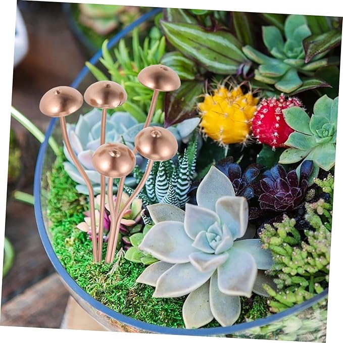 Toddmomy Iron Mushroom Statue Garden Decor Unique Design Mushroom Stake for Garden Art Outdoor Plant Stake for Decor