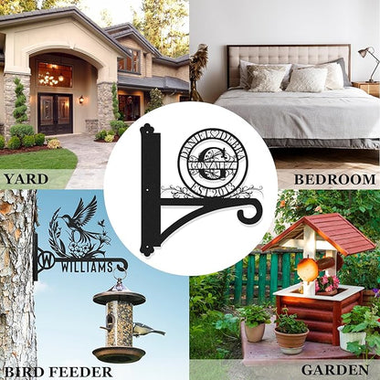 Custom Wall Plant Hanger Gifts for Mom & Dad | Personalized Name Outdoor Light Hangers | Customizable 10 Inch Metal Hanging Plant Bracket | Anti Rust Plant Hook for Bird Feeder