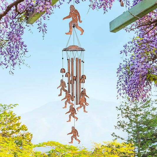 Bigfoot Wind Chimes Outdoor Big Foot Sasquatch Gifts for Men/Women/Dad/Grandpa Birthday Gift Memorial Metal WindChimes for Outside/Indoors, Home, Lawn, Porch, Patio, Garden Decor, Yard Decoration