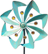Wind Spinners Outdoor, 10 inch Wind Sculptures & Spinners, Metal Kinetic Wind Spinner, Decorative Pinwheels Large Wind Spinners for Yard and Garden Decor,Green
