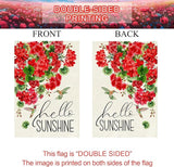 Baccessor Spring House Flag 28 x 40 Inch, Red Geranium Floral Double Sided Burlap Welcome Large Yard Flag Seasonal Holiday Lawn Proch Outdoor Outside Decor