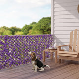 Giantex Expandable Fence Privacy Screen - Decorative Faux Purple Eucalyptus Fencing Panel for Balcony, Artificial Hedges with PE Leaves and Willow for Outdoors Garden Patio Deck Apartment, 1 Pack