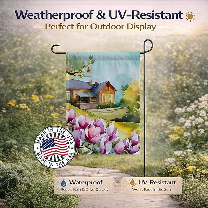 Caroline's Treasures Louisiana Magnolias in Watercolor Garden Flag Mailbox Flag Decorative Yard Flag Banner Outside Patio Artwork Yard Flower Beds, Garden Size, Multicolor