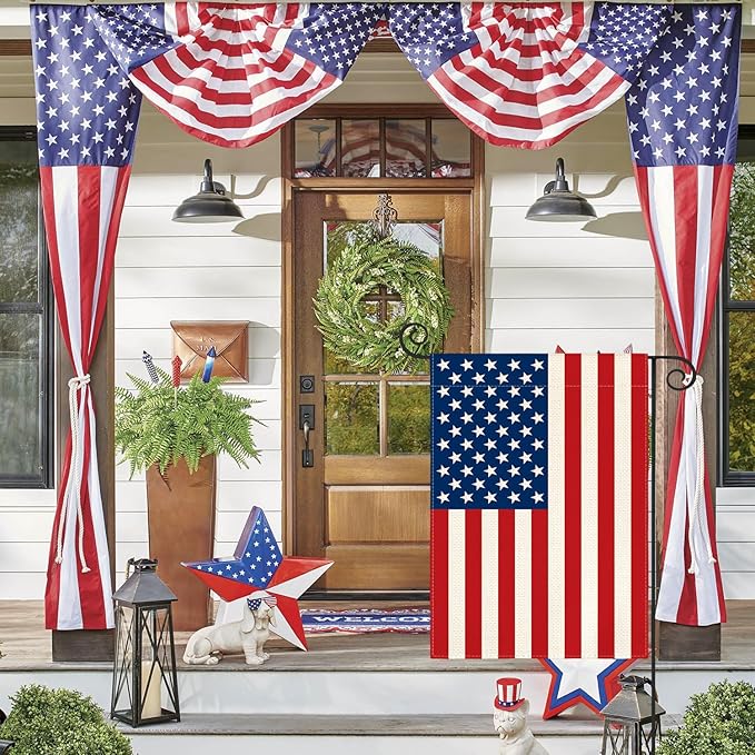 AVOIN colorlife 4th of July Patriotic Memorial Day Garden Flag 12x18 Inch Double Sided Outside, American Stars and Stripes Yard Outdoor Decoration