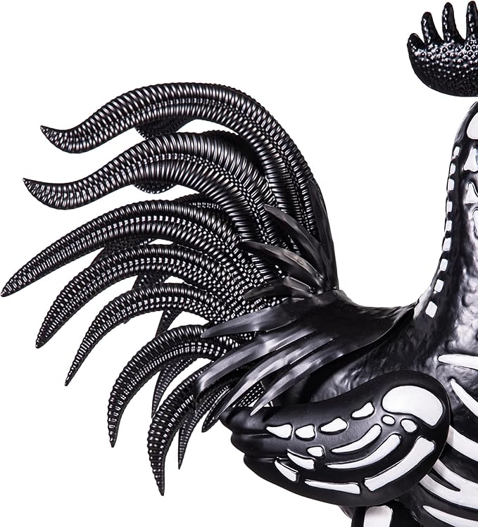 Evergreen Garden 19" Skeleton Rooster Metal Animal Statue | Indoor and Outdoor Safe | Halloween Decoration for Garden Yard Lawn Party | Rustic Farmhouse Chicken Decor