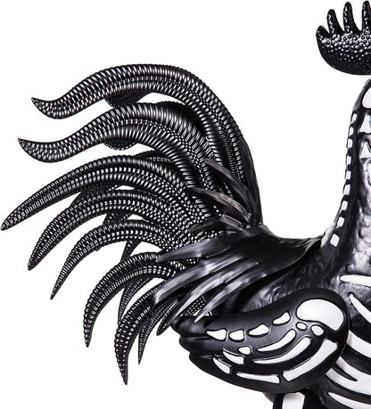 Evergreen Garden 19" Skeleton Rooster Metal Animal Statue | Indoor and Outdoor Safe | Halloween Decoration for Garden Yard Lawn Party | Rustic Farmhouse Chicken Decor