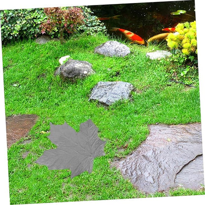 balacoo Garden Decoration Maple Stepping Stone Iron Pathway Stone for Outdoor Walkway Lightweight Garden Decor