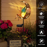 ZKLiLi Garden Outdoor Decor, Fairy Moon Figurine Light Stake, Housewarming Ornament for Patio, Lawn, Yard, Pathway - Unique Gift Ideas for Gardening Mom Grandma