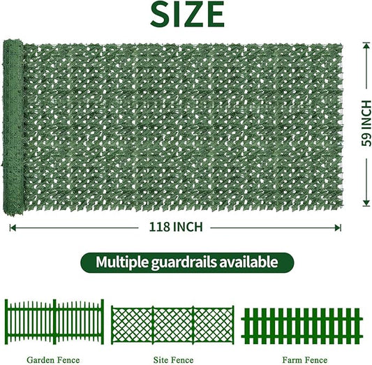 Artificial Ivy Privacy Fence Screen,59"x118" UV-Anti Fake Leaves Plant Vine,Privacy Hedges Wall for Indoor Outdoor Garden Backyard Decor