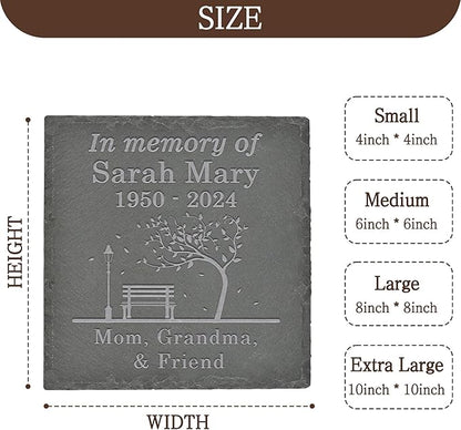 Personalized Memorial Stone Memorial Garden Stone - Sympathy Gifts for Loss of Dad, Mom or Loved One - Bereavement, Remembrance and Condolence Gift - in Memory Square