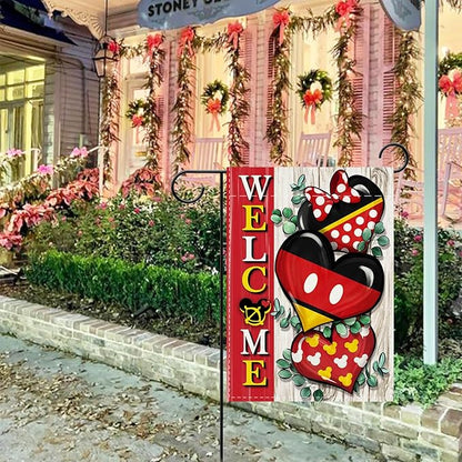 Love Decorative Garden Flag, Red Heart Farmhouse Yard Outside Decorations, Anniversary Wedding Burlap Outdoor Small Home Decor Double Sided 12 x 18