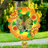 Butterfly Wind Spinners Hanging for Yard and Garden,12 inch 3D Metal Sunflower Outdoor Wind Sculptures Decor Birthday Gifts for Women Mom, Grandma, Gardening for Patio, Lawn, Balcony Porch Decorations