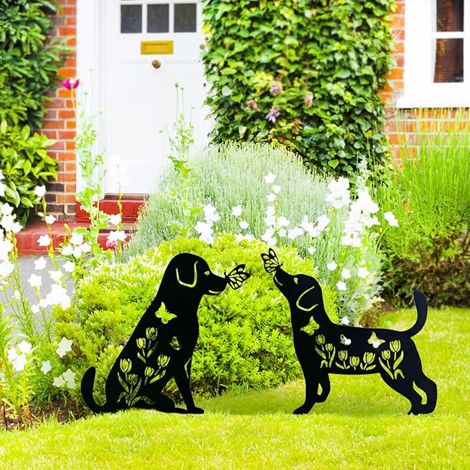 TIGGSY Dog Metal Decorative Garden Stakes Labrador Dog Gifts for Women/Men Animal Silhouette Statues for Yard Art, Outside, Patio, Outdoor Decor, Garden Decorations, Lawn Ornaments