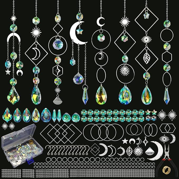 228pcs Sun Catcher Kits for Adults, DIY Arts and Crafts for Women Prism Crystal Suncatchers Indoor Window Hanging Ornaments Decor for Home Gifts for Mother Wife Daughter