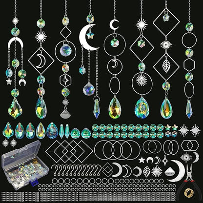 228pcs Sun Catcher Kits for Adults, DIY Arts and Crafts for Women Prism Crystal Suncatchers Indoor Window Hanging Ornaments Decor for Home Gifts for Mother Wife Daughter