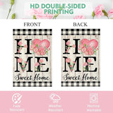 ORTIGIA Happy Mothers Day Garden Flag 12.5 x 18 Inch Double Sided Home Sweet Home Carnation Floral Flower Wedding Anniversary Yard Flag Summer Holiday Outdoor Outside Decoration