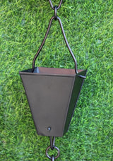 KAM Home Bronze Tapered Square Cups Rain Chain with Installation Kit (Black, 13)